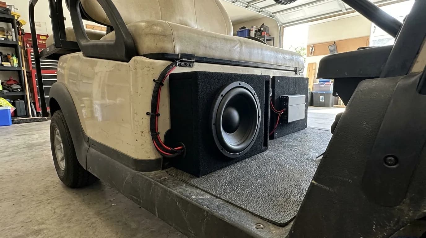Custom golf cart subwoofer box